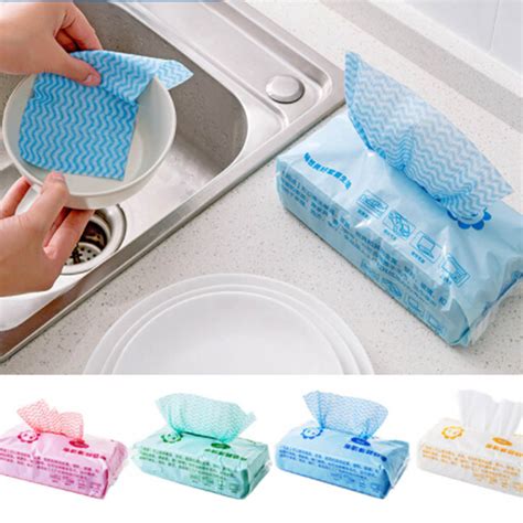 Disposable Kitchen Cleaning Dish Cloth Non Woven Fabrics Removable Tissue Wiping Rags Eco