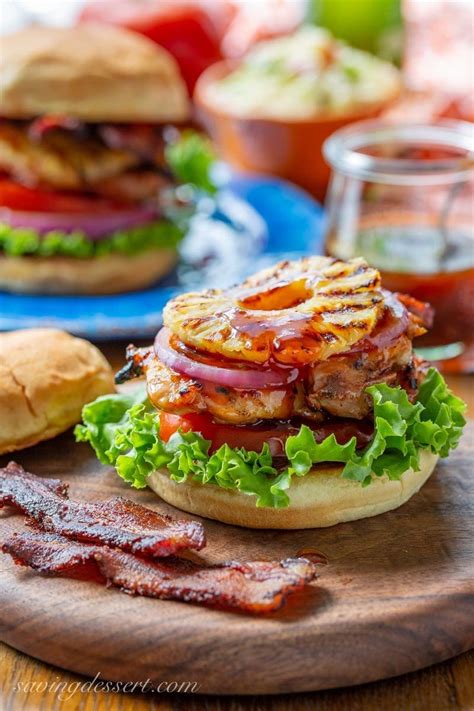 Chicken pineapple sandwich is a great treat and easy to prepare. Grilled Hawaiian Chicken Sandwich - Saving Room for Dessert