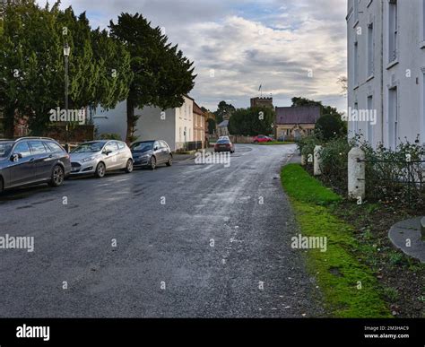 Main street through the village of Aldborough, North Yorkshire Stock