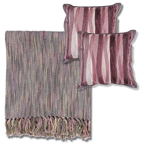 Mauve Grey Throw Blanket And Decorative Pillows 12401556 Overstock