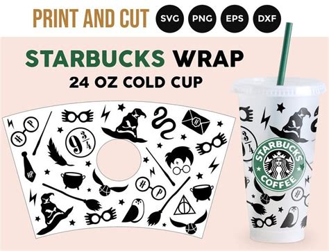 Magic Starbucks Cup Svg Full Wrap Starbucks Svg Wizard Etsy In 2021