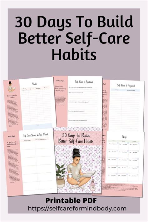 30 Days To Better Self Care Habits Self Care Workbook Self Care