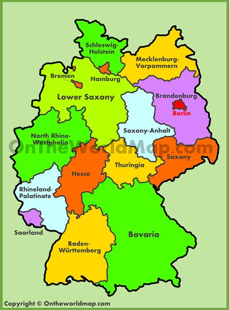 A Map Of Germany With Cities And Towns United States Map