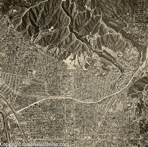 Historical Aerial Photograph Glendale California 1952 Aerial