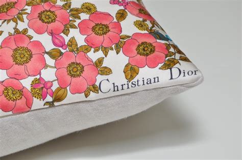 Rare Vintage Christian Dior Silk Scarf With Irish Linen Cushion Pillow