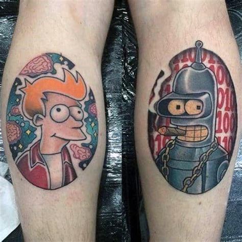 Bender was a robot that was created in tijuana, mexico. 80 Futurama Tattoo Designs For Men - Animation Ink Ideas