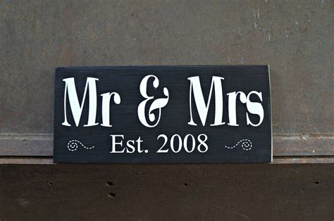 Mr And Mrs Established Sign Wood Signs Wedding Sign Etsy Established
