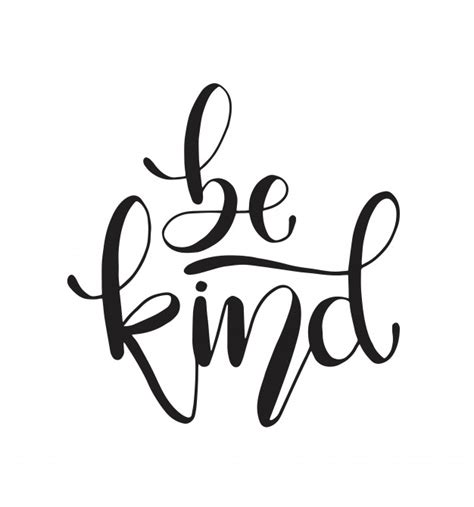 Enjoy this free svg for personal use. Be kind, hand lettering. motivational quote | Premium Vector