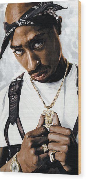 2pac Tupac Shakur Artwork Wood Print By Sheraz A Tupac Art Tupac