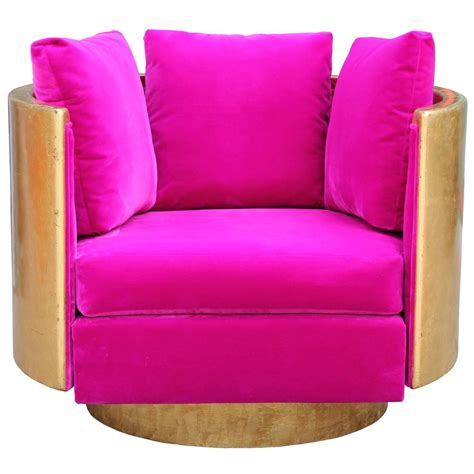 | when choosing a chair, you should focus on personal needs and design of the room. Ultra Glam Gold Leaf and Hot Pink Velvet Swivel Lounge ...