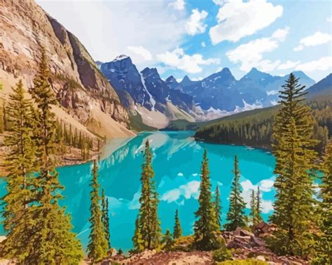 Moraine Lake Alberta Paint By Numbers Canvas Paint By Numbers