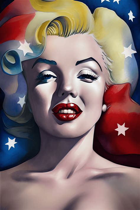 Poster Art A Stunning Marilyn Monroe Cartoon Character With American