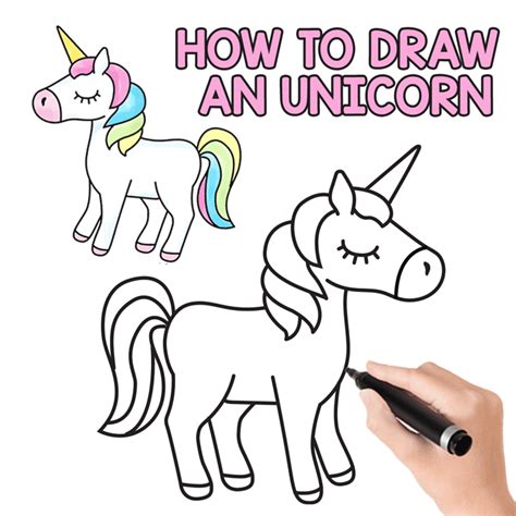 Cum Să Atragă Un Unicorn Ușor și Drăguț Pas Cu Pas De Desen Tutorial Lima