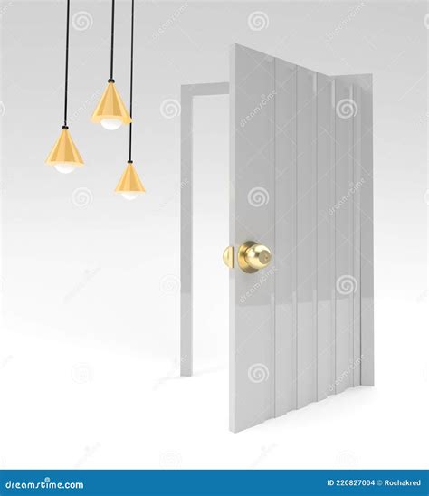 3D Render Open Door Symbol of New Career, Opportunities, Business