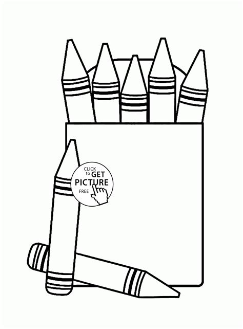 With a crayon or pencil color of their. Box Crayons coloring page for kids, back to school ...