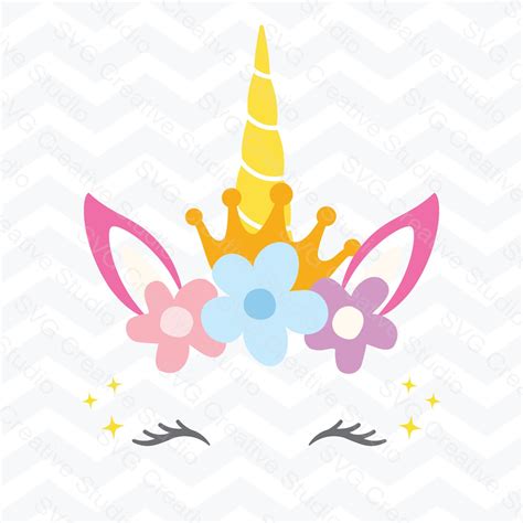 Unicorn With Crown Svg Cut File Birthday Svg Cutting Files Svg Etsy