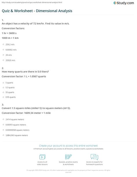 Some of the worksheets for this concept are module 3 calculating medication dosages, dimensional analysis practice, dimensional analysis work 1 answer key, dimensional analysis. Quiz & Worksheet - Dimensional Analysis | Study.com