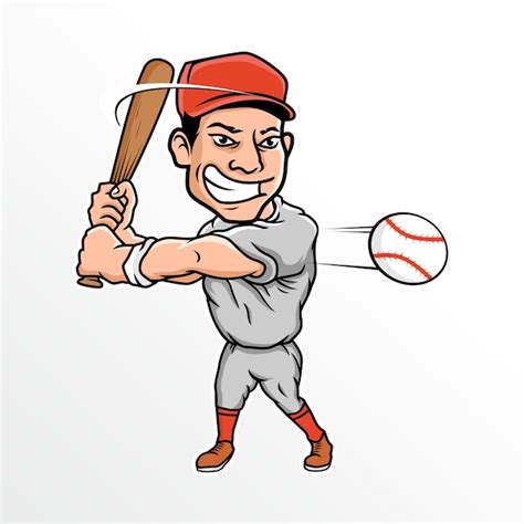 Premium Vector Cartoon Baseball Player Vector Illustration