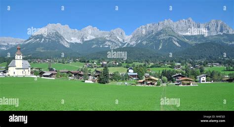 Village Of Going Am Wilden Kaiser In Tirolaustria Stock Photo Alamy