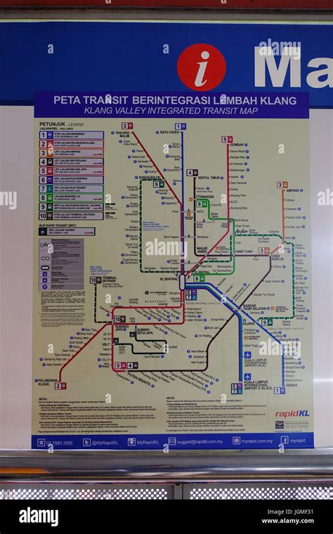 Kuala Lumpur Malaysia Jan 17 2017 The Route Map At The Metro