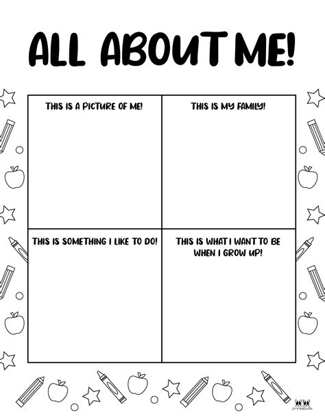 All About Me Printable Worksheets 50 Free Printables Printabulls