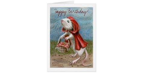 Rat Cape And Basket Happy Birthday Note Card Zazzle
