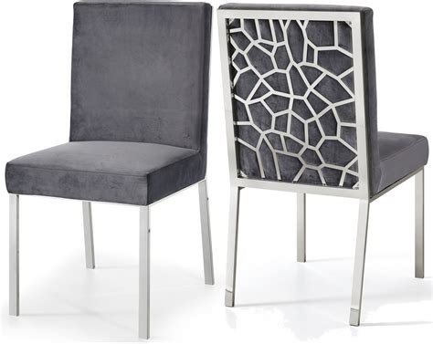 Great savings & free delivery / collection on many items. Set of 2, Zariya Modern Grey Velvet Dining Chair with ...