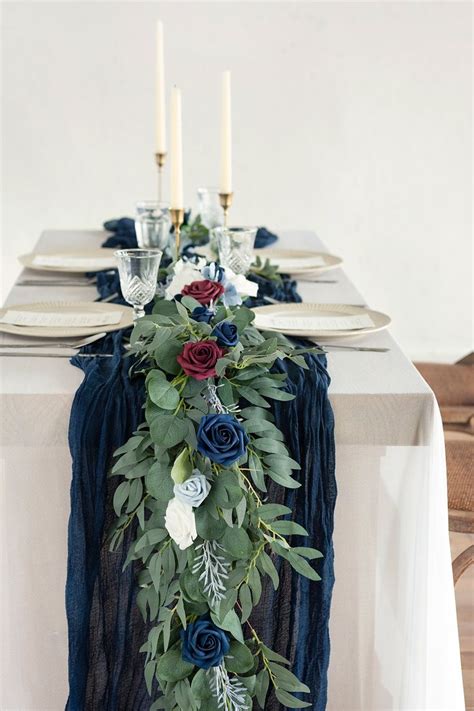 Maybe you would like to learn more about one of these? Rustic Gauze Cheesecloth Table Runner 30 in 2021 | Blue ...
