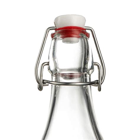Seacoast Clear Glass Bottle With Swing Top Stopper 3375 Oz Square