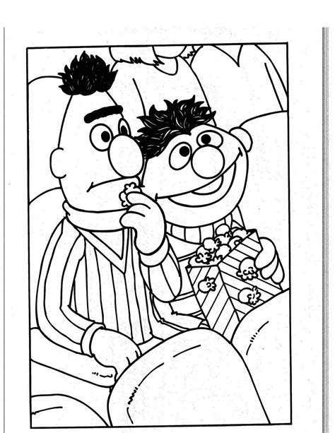Haz que la hora de dormir sea una fiesta para tu hija Dibujos animados para colorear: Epi y Blas para colorear