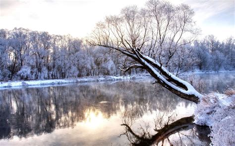 Nature Landscape Reflection Snow Wallpapers Hd Desktop And Mobile