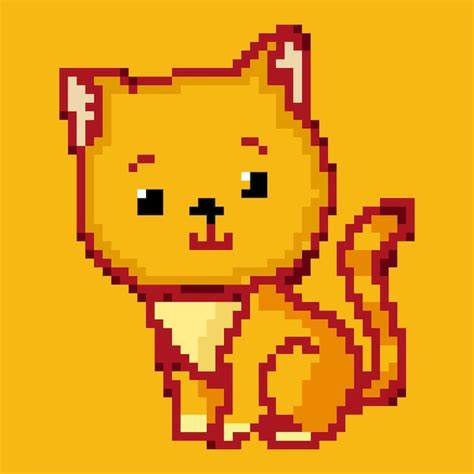 Premium Vector Cute Kitten Domestic Pet Pixel Art