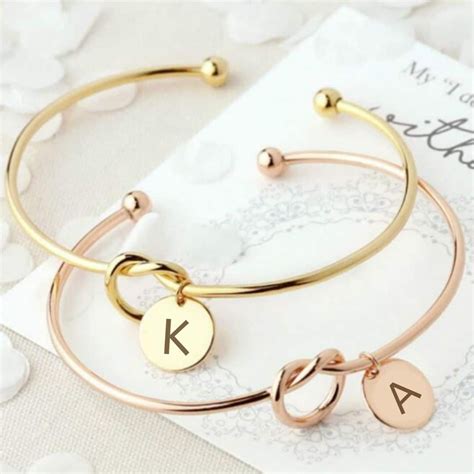 Initial Knot Bangle - Charm Bear in 2020 | Initial charm bracelet