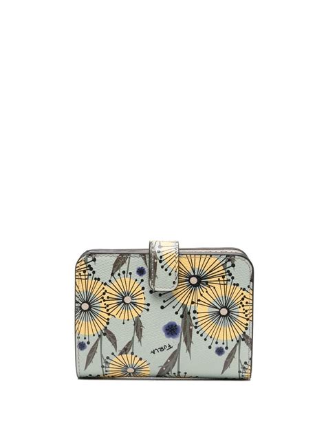 Furla Floral Print Leather Purse Farfetch