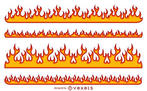 Cartoon Fire Flame Illustration Set Vector Download