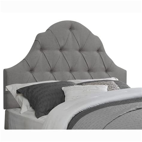 Tufted Grey Queenfull Size Arched Upholstered Headboard Bed Bath