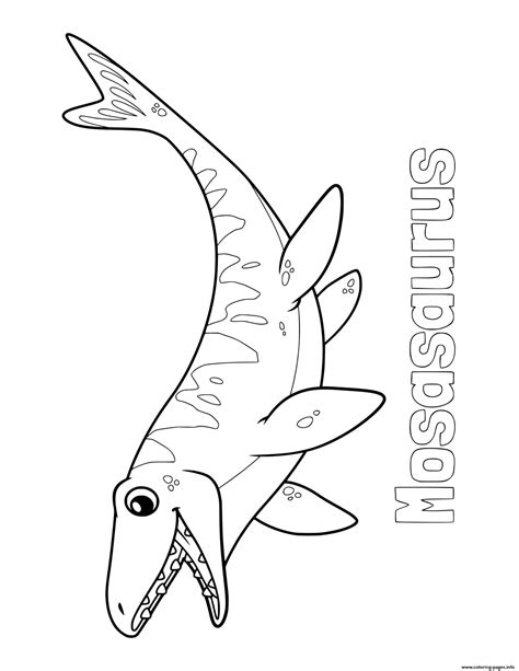 Mosasaurus Color Page Drawing And Coloring Jurassic World Mosasaur And Shark Waldo Harvey