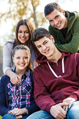 Group Of Happy Teenage Friends Stock Photo Download Image Now