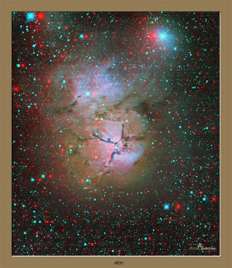 Astro Anarchy M20 The Triffid Nebula As An Anaglyph Redcyan 3d