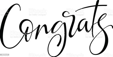 Congrats Hand Drawn Lettering Modern Brush Calligraphy Isolated On