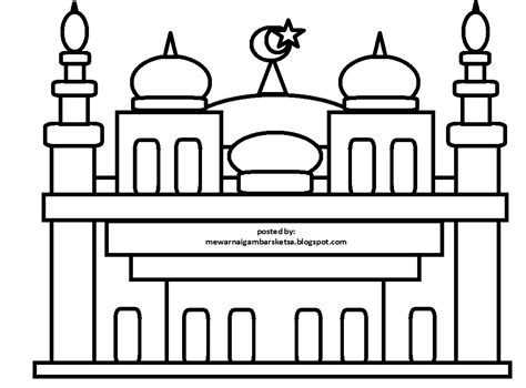 Mewarnai Gambar Mewarnai Gambar Sketsa Masjid 8