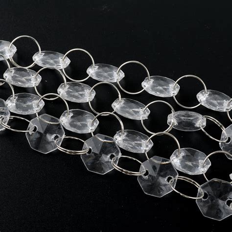Worallymy 14mm Crystal Clear Acrylic Octagonal Bead Hanging Wedding