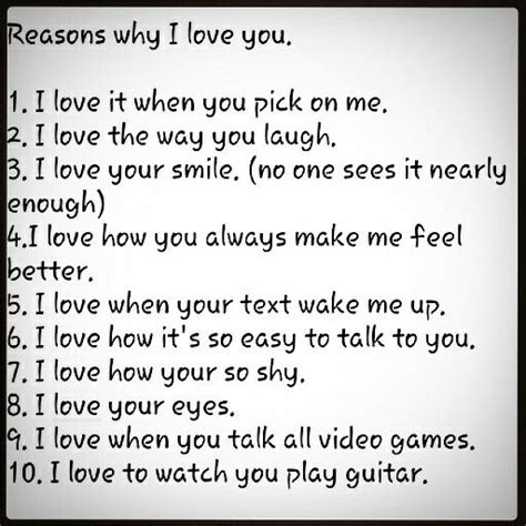 10 Reasons Why I Love You 52 Reasons Why I Love You Why I Love Him