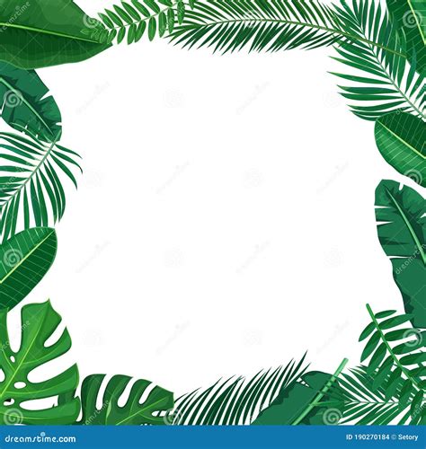 Marco De Hojas Tropicales Verdes Ilustración Del Vector Ilustración