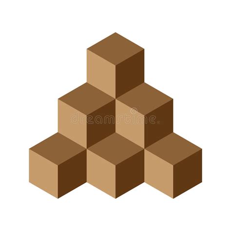 Pirámide De Cubos Ejemplo Plano Del Esquema Del Vector Aislado En El