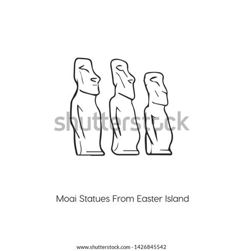 Moai Statues Easter Island Icon Vector Stock Vector Royalty Free