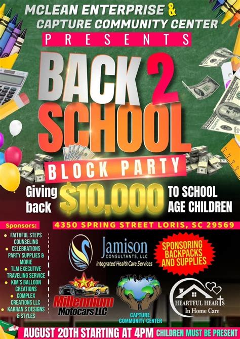 Aug 20 Back To School Block Party 10000 Giveaway To School Children