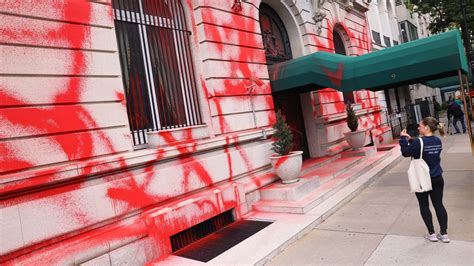 Russia Consulate In Nyc Vandalized With Red Paint