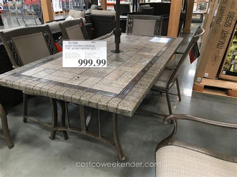 Dining chairs and dining sets with free uk delivery. Agio International 7 piece Sling Dining Set | Costco Weekender