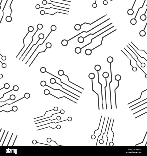 Circuit Board Seamless Pattern Background Business Flat Vector